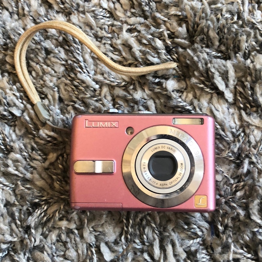 Cute pink LUMIX Panasonic digital camera